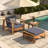Acacia Wood Outdoor Lounge Set-2057971067