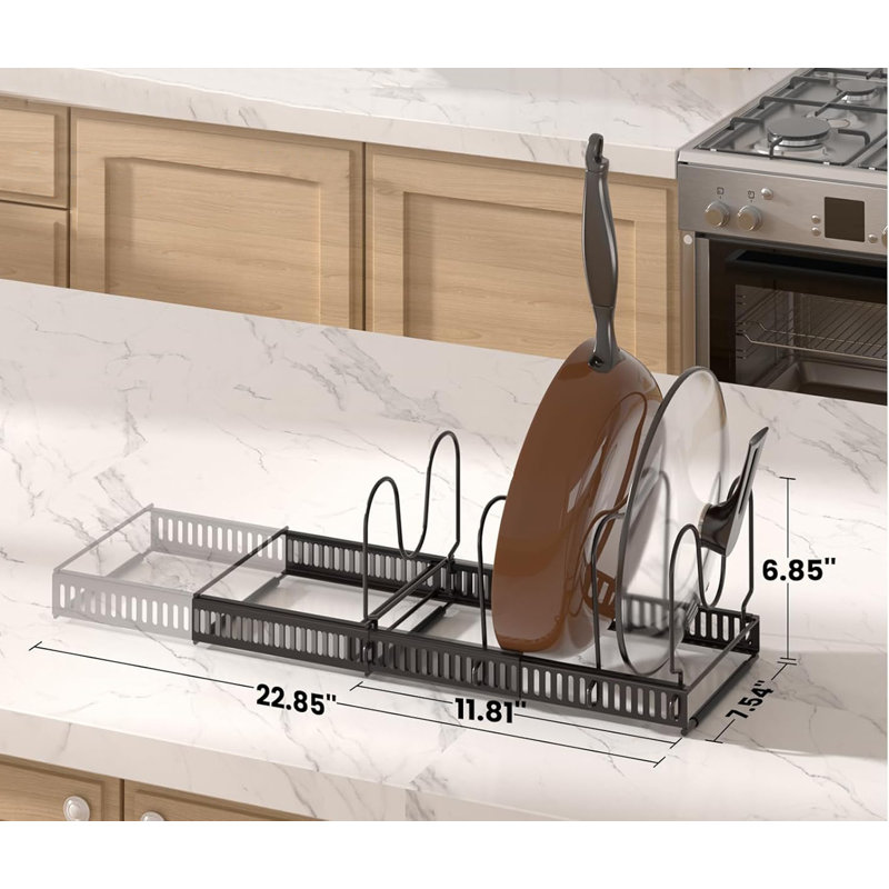Metal Rectangle Free Standing Pot Rack, Bronze