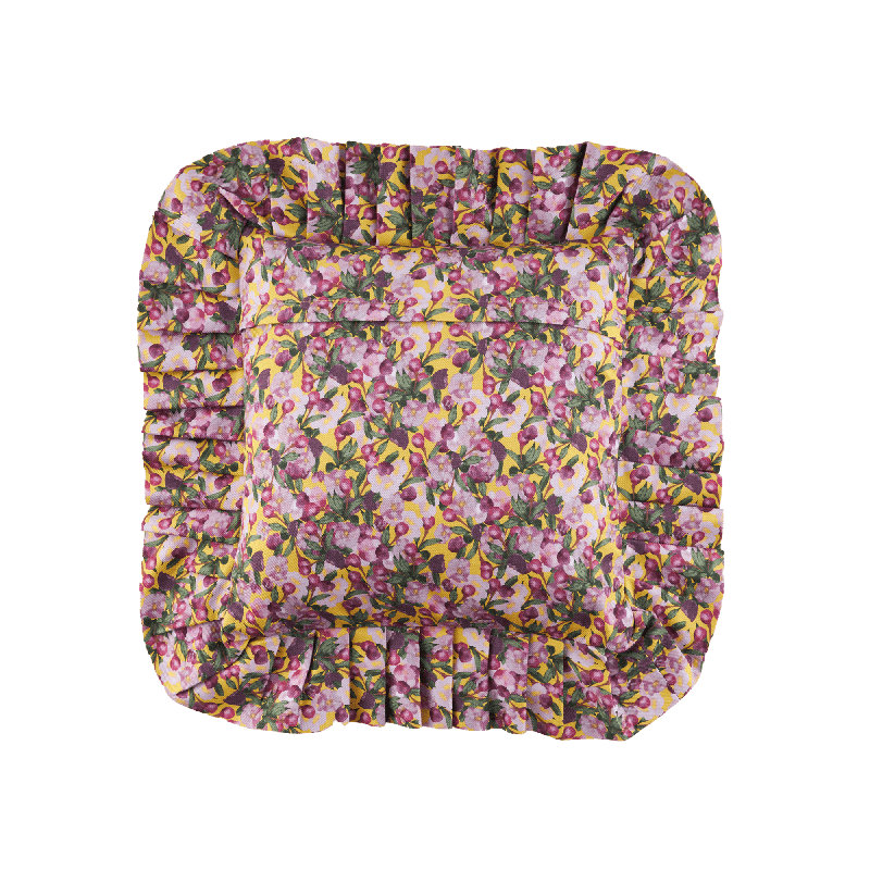 Ruffled Pillow Cover Romance is Dead, Yellow