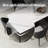 94.5”  Extendable Dining Table Set With Rectangular Sintered Stone Top And 8 Faux Leather Chairs-1791596483