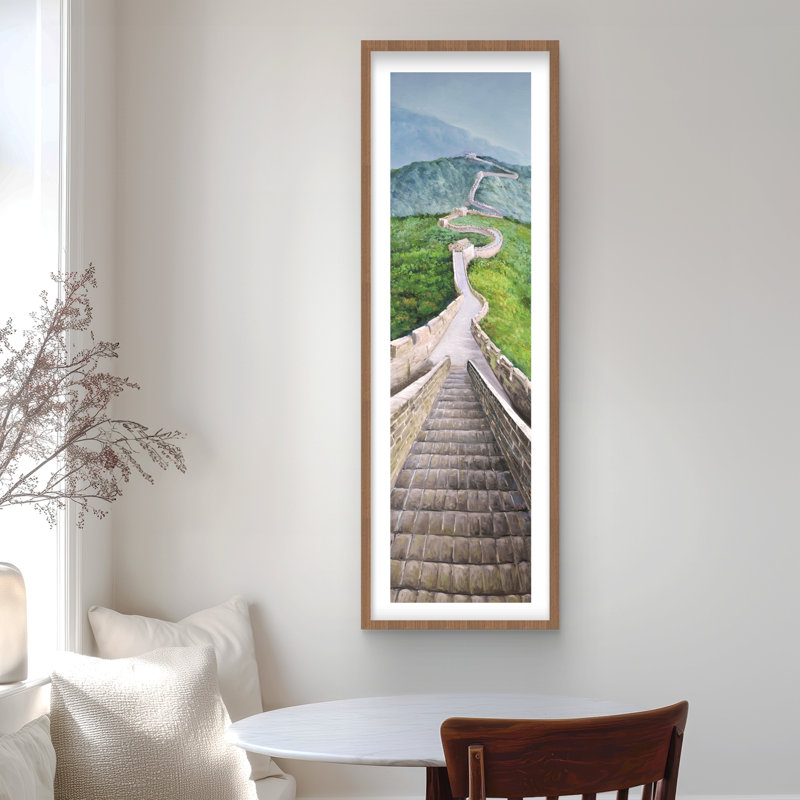 «Great Wall of Mutianyu - Mountains Landscape», reproduction encadrée, H 48 po x l 16 po
