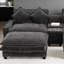 Canapé-lit convertible à double coussin ajustable avec coussins, ports USB et 2 repose-pieds amovibles-877117076
