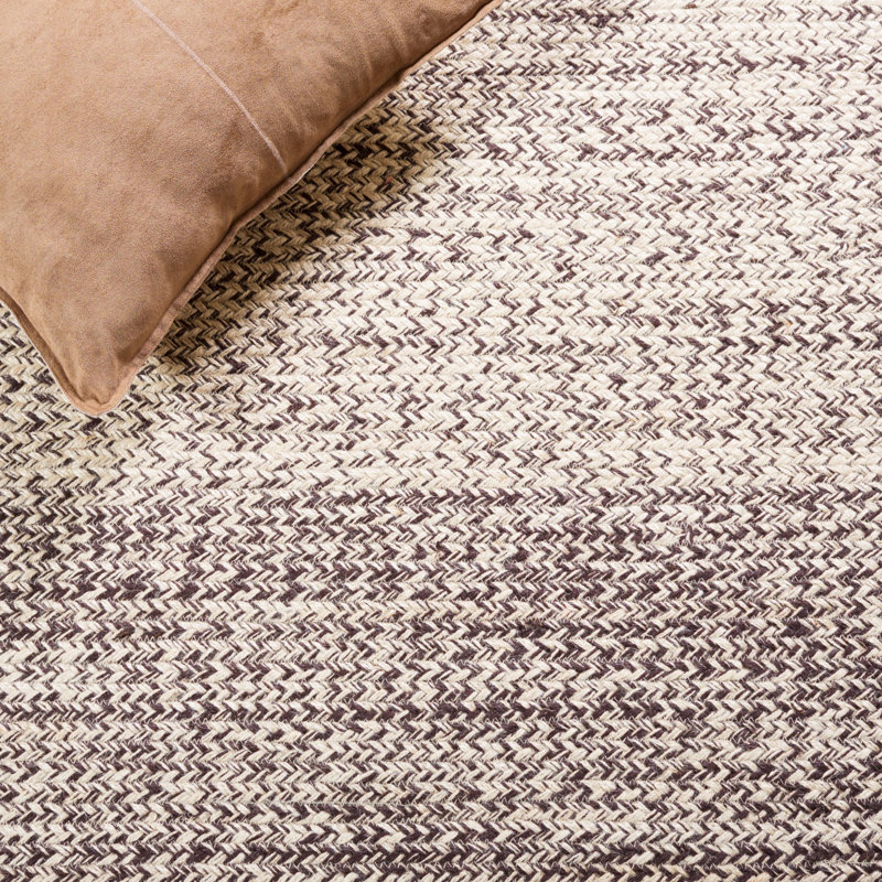 Dequentin Natural Fiber Hand Loomed Jute Ombre Rug, Square 6'