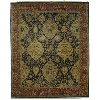 Tapis oriental gris anthracite traditionnel Indo Tabriz 7 pi 8 po x 9 pi 5 po
