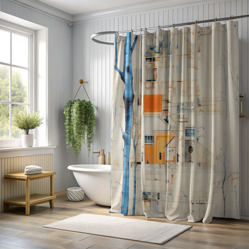 Rideau de douche Indara, H 74 po x l 71 po
