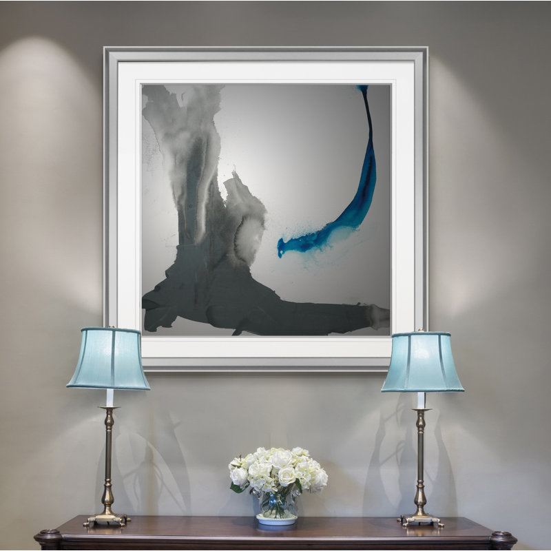 'Minimal III' Painting, 16" H x 16" W x 1.5" D, Silver Framed