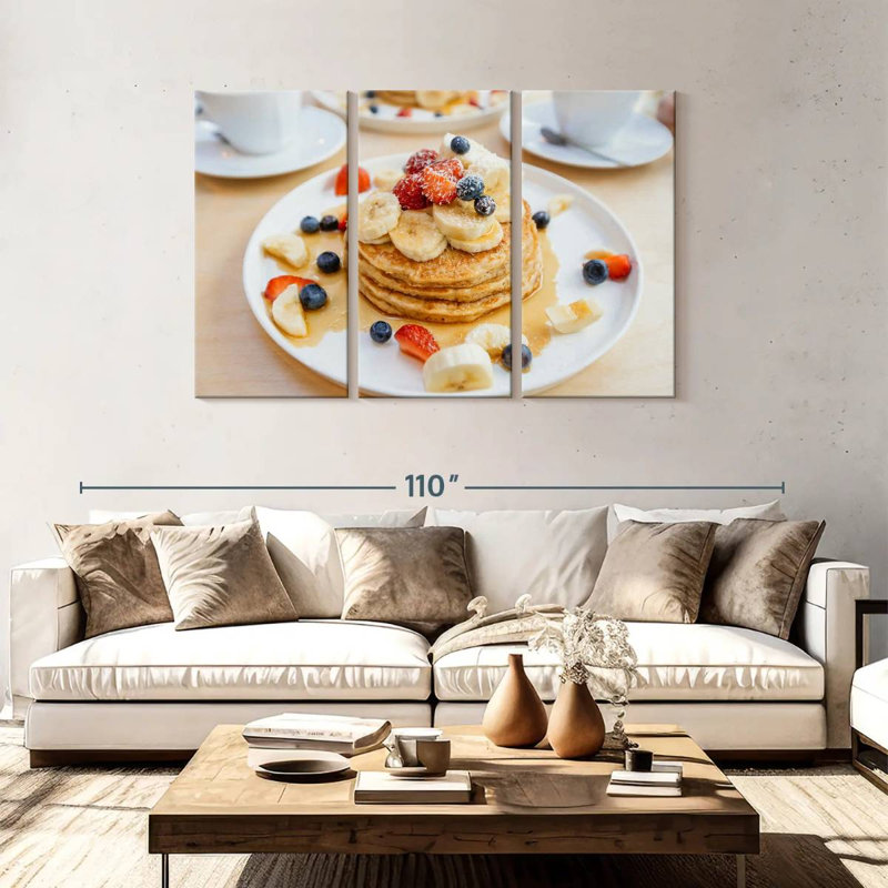 Banana Berry Pancakes, 48" H x 74" W