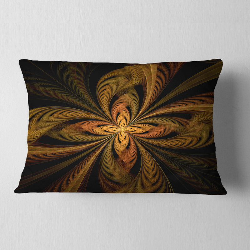 Colorful Fractal Flower Pattern - Abstract Printed Throw Pillow