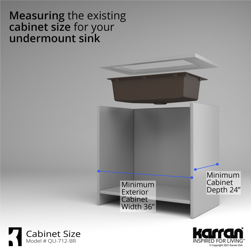 Karran Undermount Quartz Composite 32'' X 19-1/2'' Single Bowl Kitchen Sink, Brown