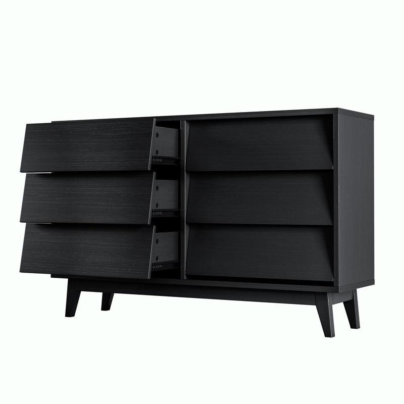 Commode d'appoint Siefert, Noir, 30'' H X 47.3'' W X 13.4'' D