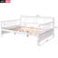 Lit de jour pleine grandeur blanc, avec pieds de soutien fiables, cadre, pour la chambre à coucher et le salon, rangement supplémentaire offert, conception sécurisée blanche, polyvalent