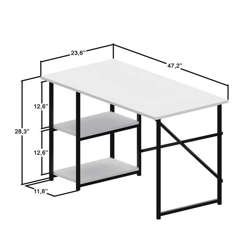 Bureau réversible Burnettiii Sunrise Office, Blanc / noir