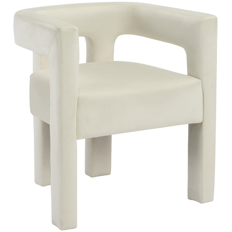 Iwinosa 18.5'' H Velvet Upholstered Armchair, Cream Velvet