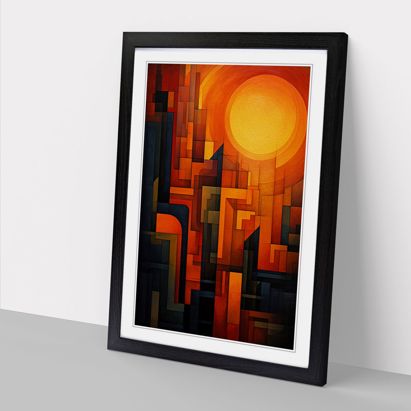 Single Picture Frame Print on Wood, 46cm H x 34cm W, Black Framed