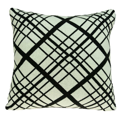 Housse de coussin carrée blanche et noire