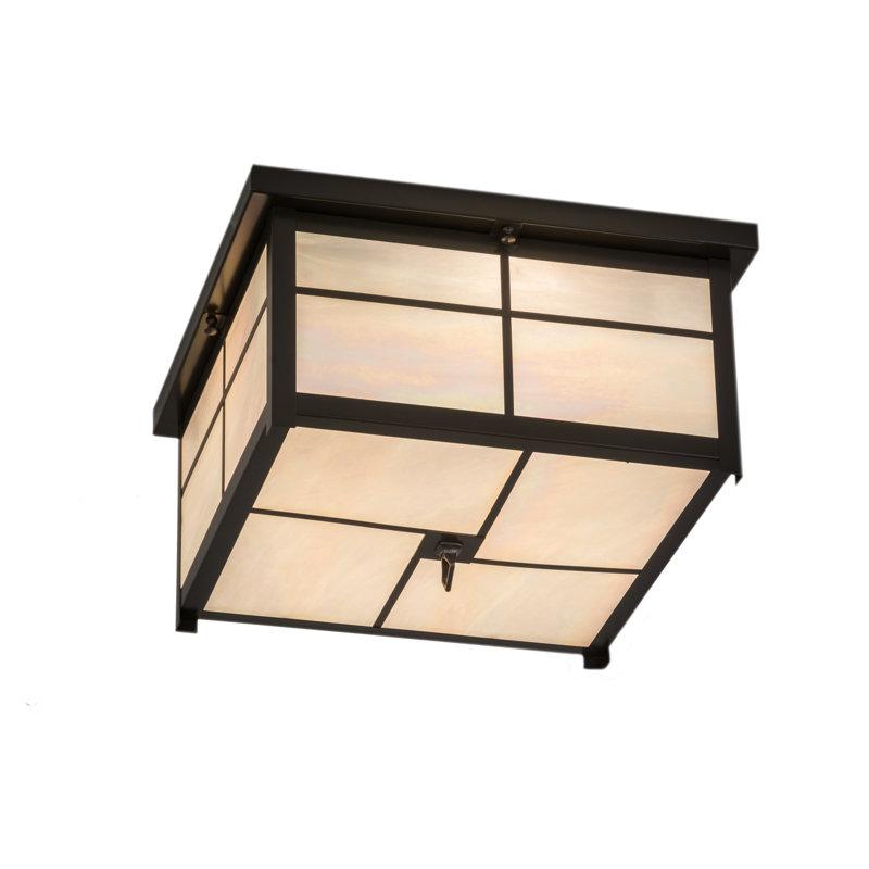 4 - Light Flush Mount, White Iridescent