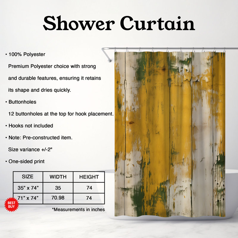 Sehili Shower Curtain, 74"H x 71"W