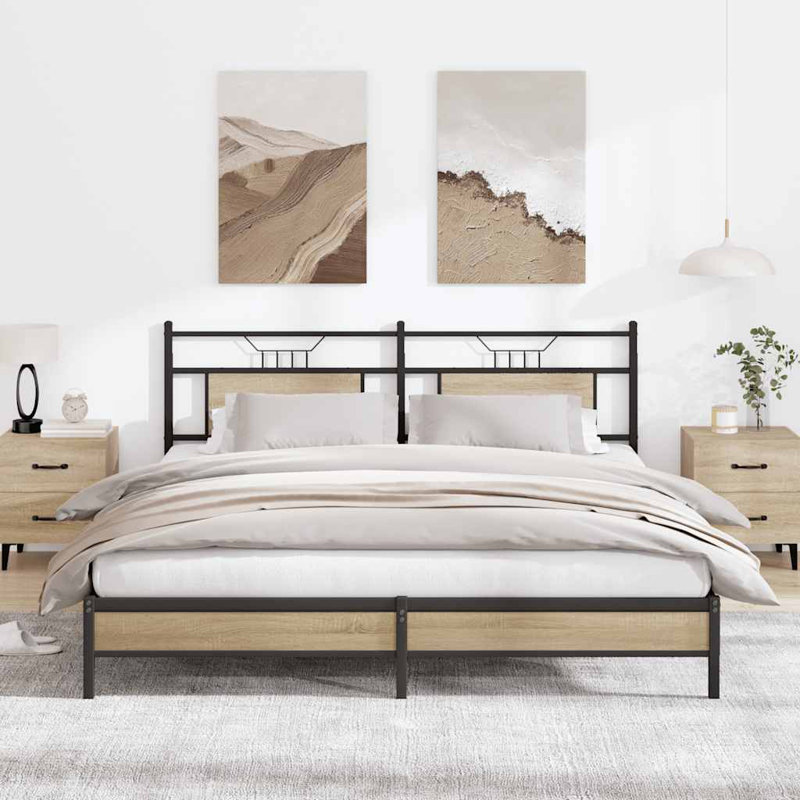 Bed Frame Without Mattress Sonoma Oak Engineered Wood