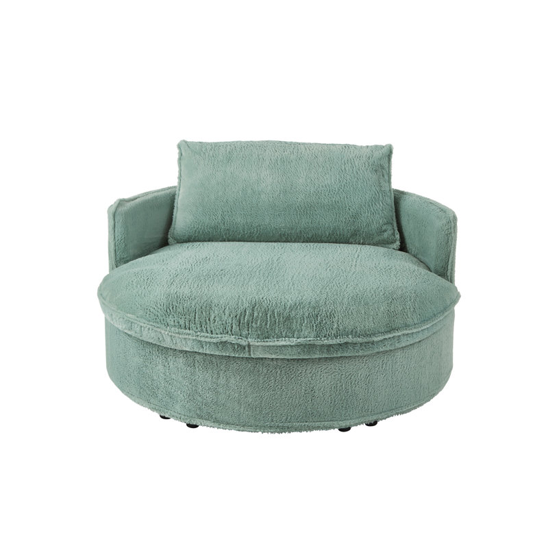Canapé-lit rond 59 po en fausse fourrure, Vert