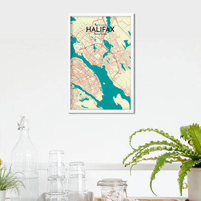 « halifax city map », reproduction d’impression sur affiche en couleur