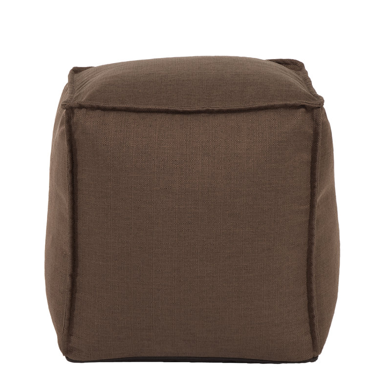 Philip Upholstered Pouf, Chocolate