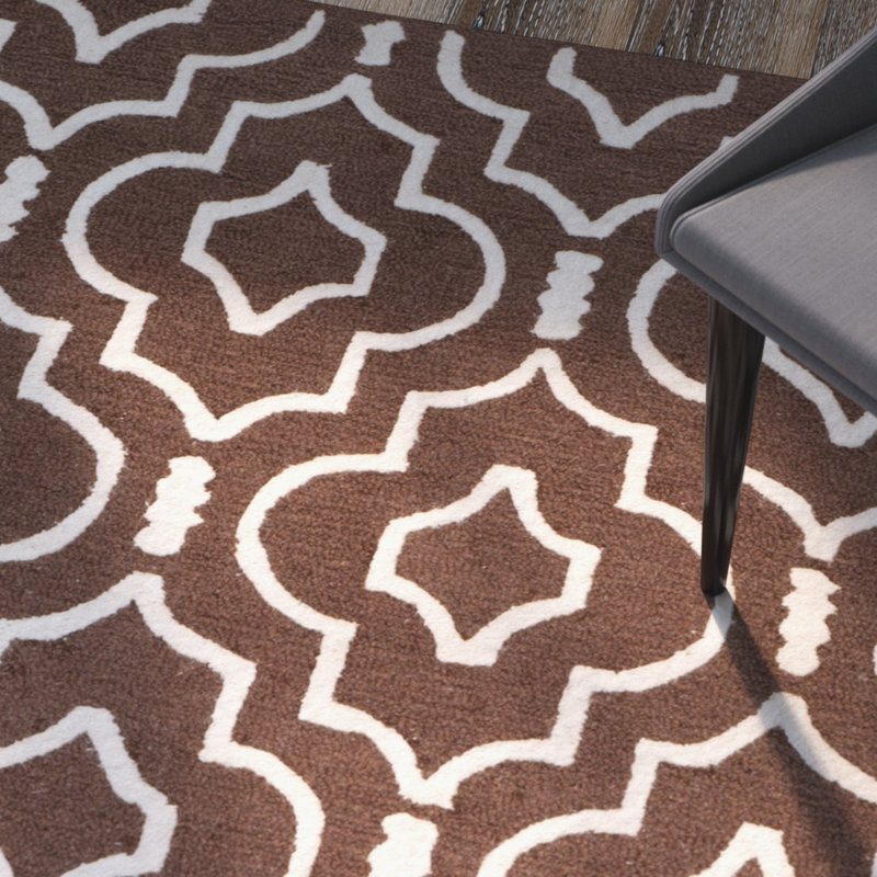 Tapis géométrique en laine touffeté à la main Cambridge, Rectangle 2 pi x 3 pi