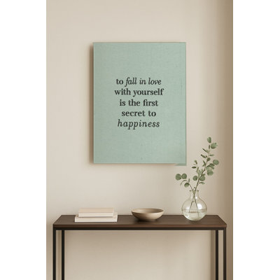 To Fall in Love with Yourself Is the First Secret to Happiness — Watercolor Wash — Portrait Metal Wall Art
