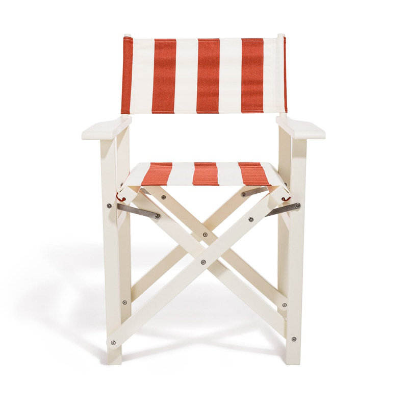 Directors Chair Table, Red/White Striped/White