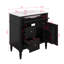 Meuble-lavabo de 30 po avec lavabo, tiroir basculant, portes et support de rangement, meuble-lavabo simple avec tiroirs et tablette réglable-121081697-121081692