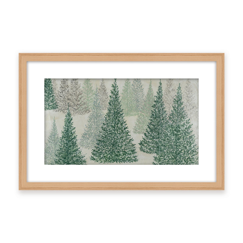Nature Inspired "Ethereal Pines" Canvas Wall Art By Karen Biery, 16" H x 24" W x 1.125" D, Framed Print, Brown