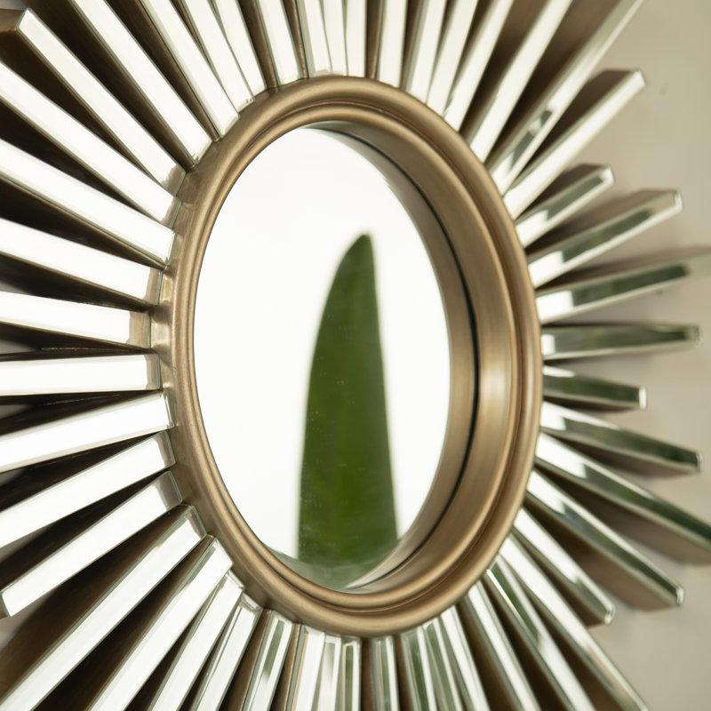 33'' Sunburst Art Mirror for Bathroom, Bedroom, Living Room, Entryway
