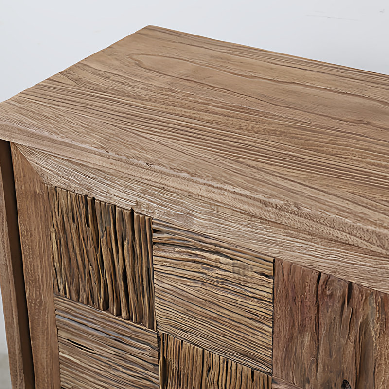 Wabi-sabi style solid wood dining cabinet