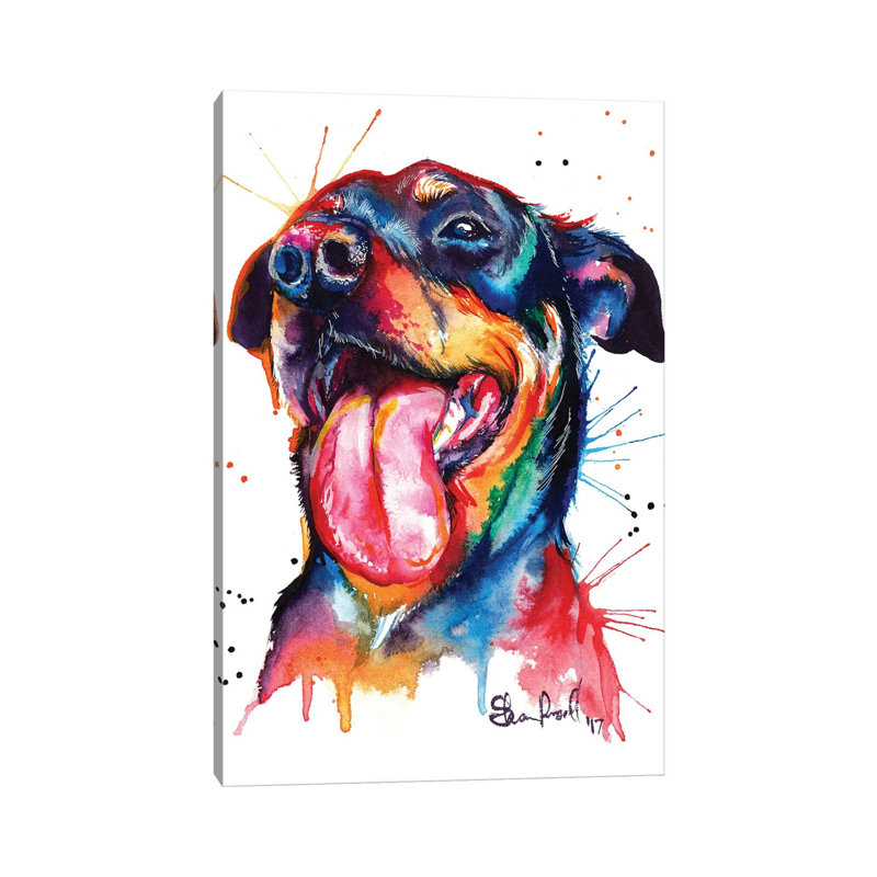 Rottie by Weekday Best - Wrapped Canvas Painting, 20.32 cm H x 30.48 cm W