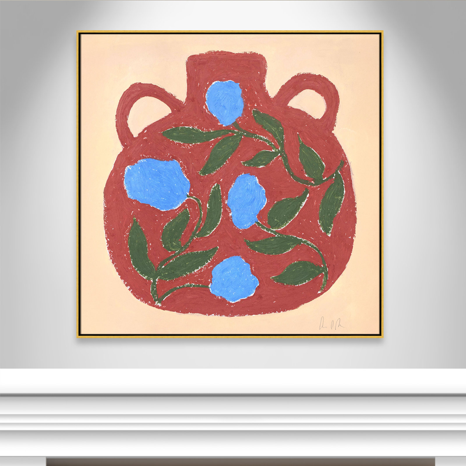 Vase No. 04 Print by Camilla Bergqvist, 46.5" H x 46.5" W, Gold