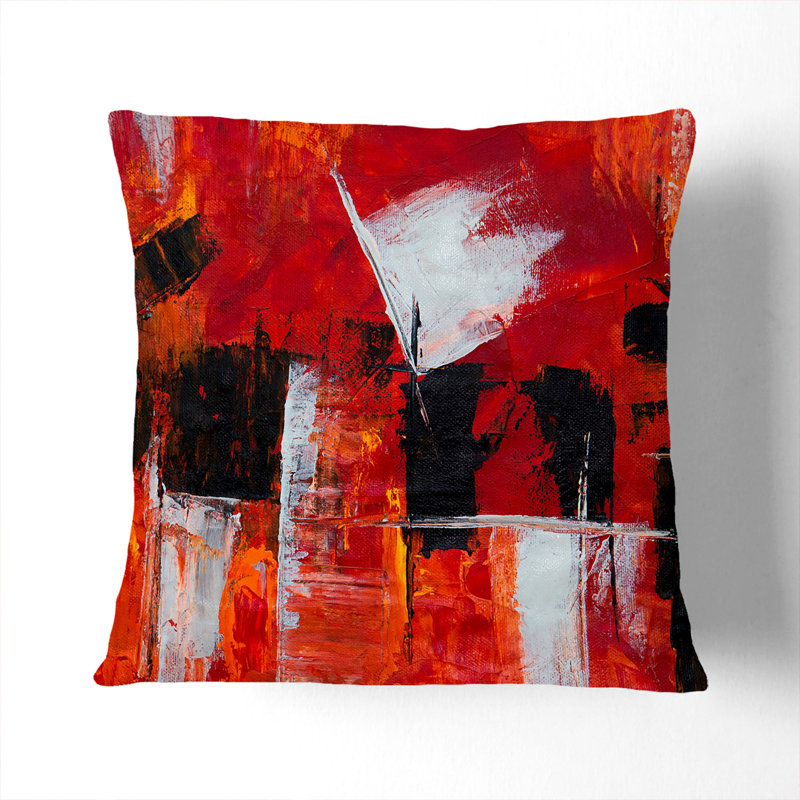 Abstract Square Throw Cushion, Black, 40 x 40 cm