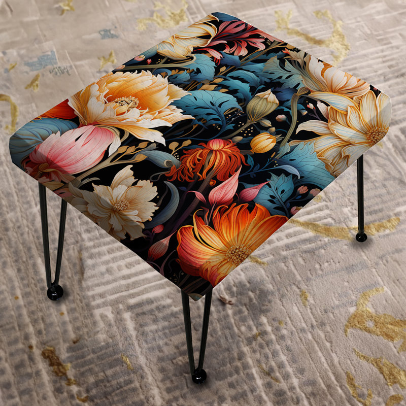Motif botanique cosmique botanique - Repose-pieds rectangulaire floral