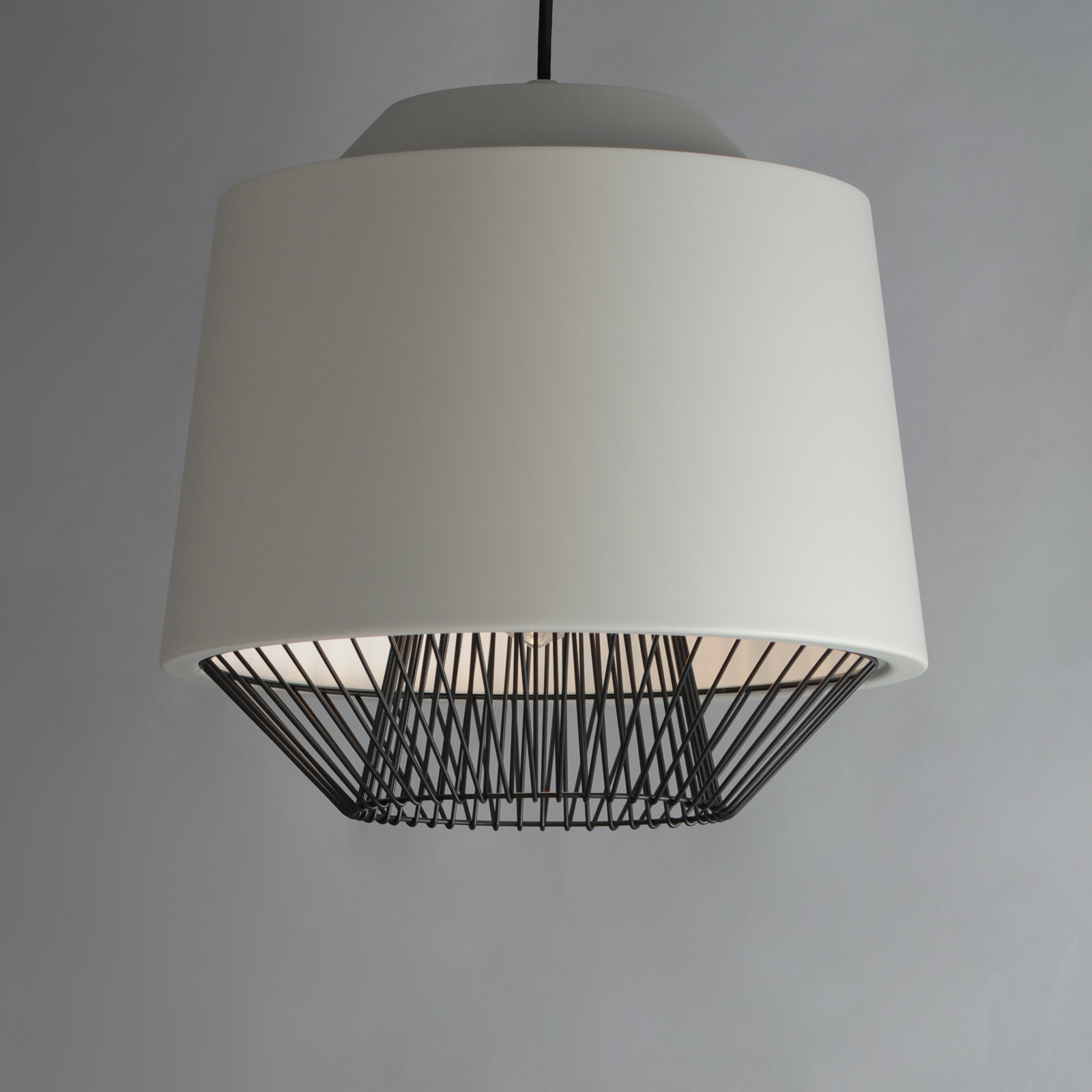 Cici Single Light Pendant, Gray / Black