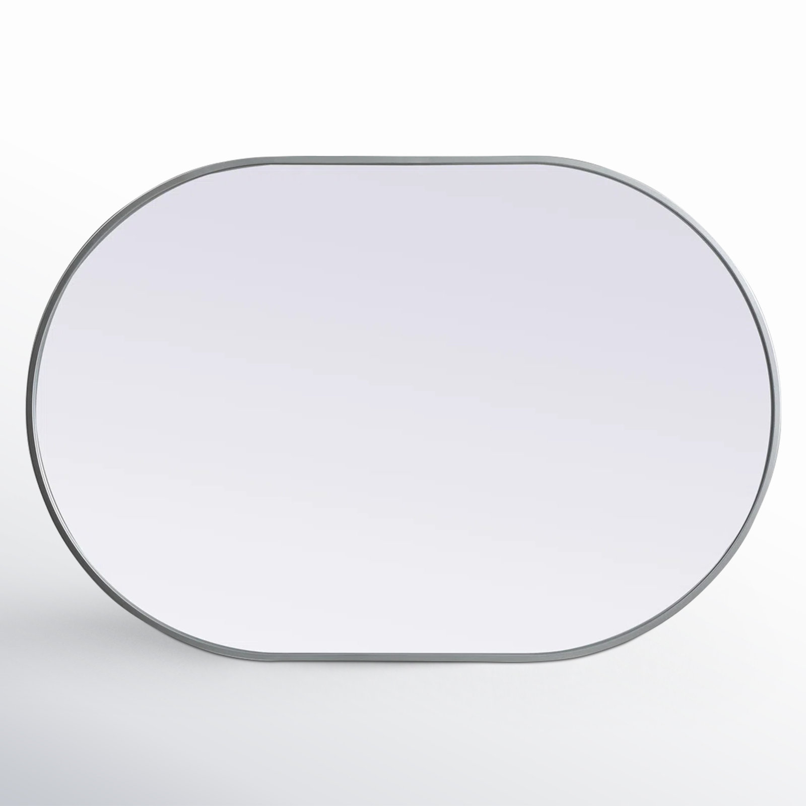 Sabine Metal Pill Wall Mirror, Silver, 40" x 27"