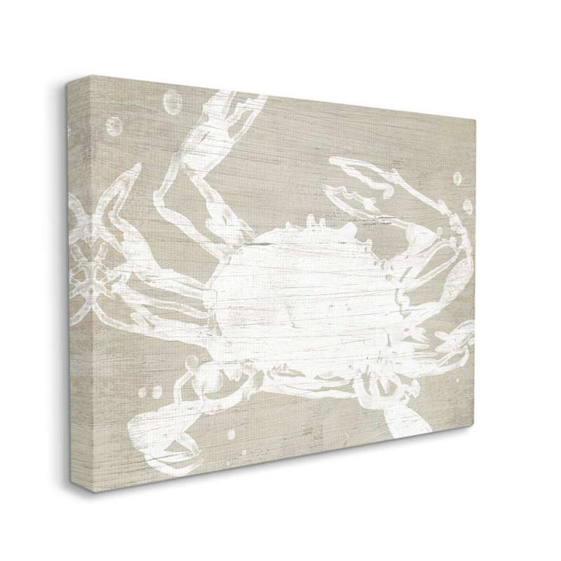 Art sur plaque surdimensionné de crabe de mer rustique à motif de crustacés rustiques par June Erica Vess, H 30 po x l 40 po