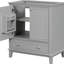 Base de meuble-lavabo 30 po en gris, bois massif et planche, armoire de porte multifonctionnelle, tablette réglable, tiroir, assemblage gris seulement et armoire avec portes-300167830-300167848