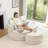 Oversized Round 5 Pillows Soft Chenille Sofa with Ottman-1364133851