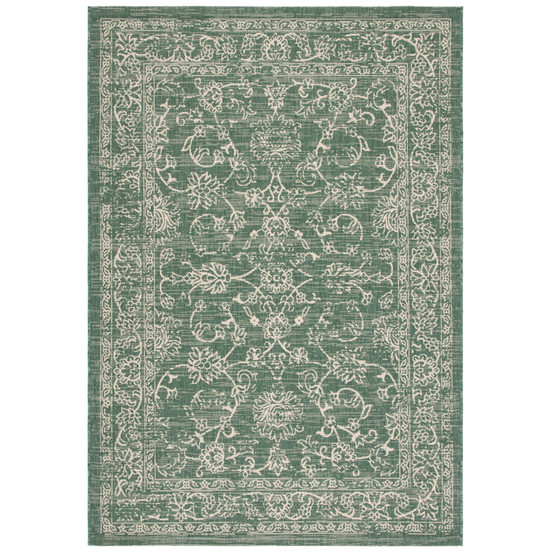 Lark Manor™ Inola Oriental Dark Green/Ivory Indoor / Outdoor Area Rug ...