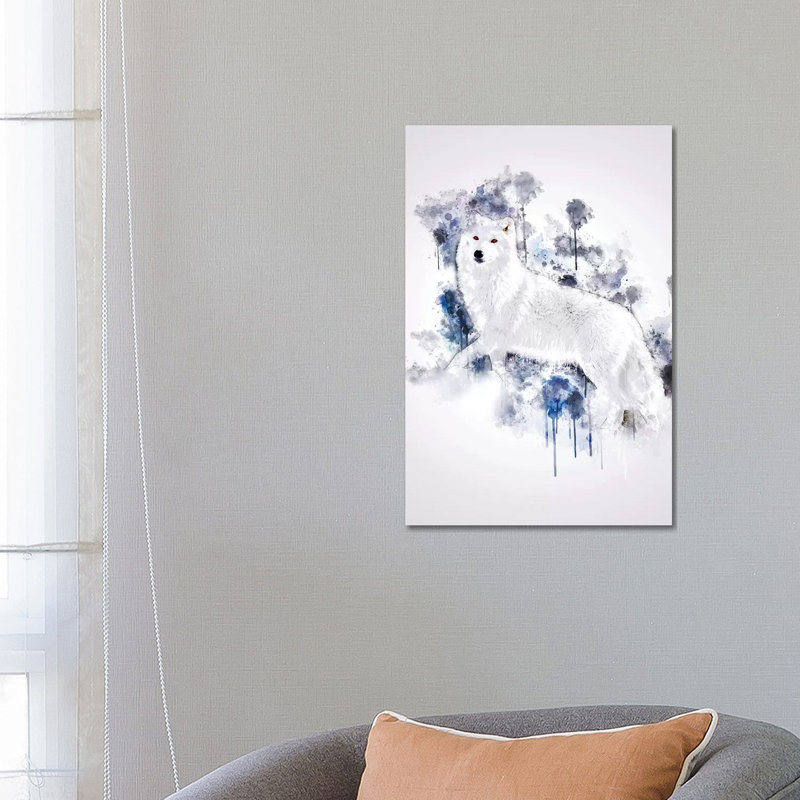 White Wolf by Cornel Vlad - Wrapped Canvas Painting, 66.04 cm H x 45.72 cm W