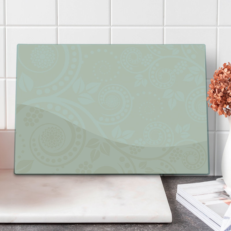 Planche à découper en verre christam east urban home, 15,5 po x 11,5 po