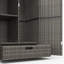 Porte-serviettes d'extérieur en osier de rotin, armoire de rangement pour jouets de piscine avec 2 portes et tiroir, organisateur d'accessoires de spa autoportant pour spa, terrasse, gris foncé