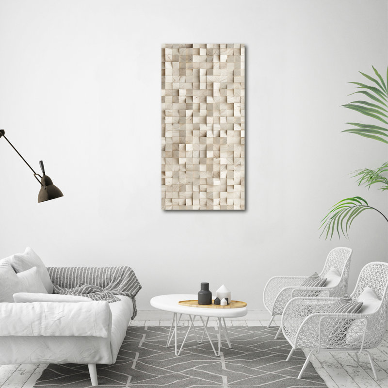 Wooden Cubes - Wrapped Canvas Print