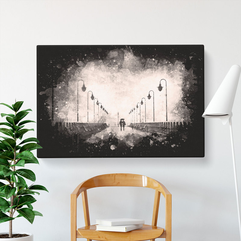 Couple Upon The Pier - Wrapped Canvas, 50cm H x 76cm W x 3cm D