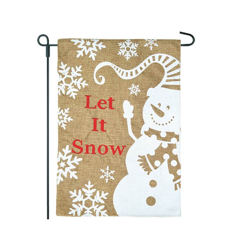 Double Sided 18'' H x 12.5'' W Burlap Christmas Garden Flag