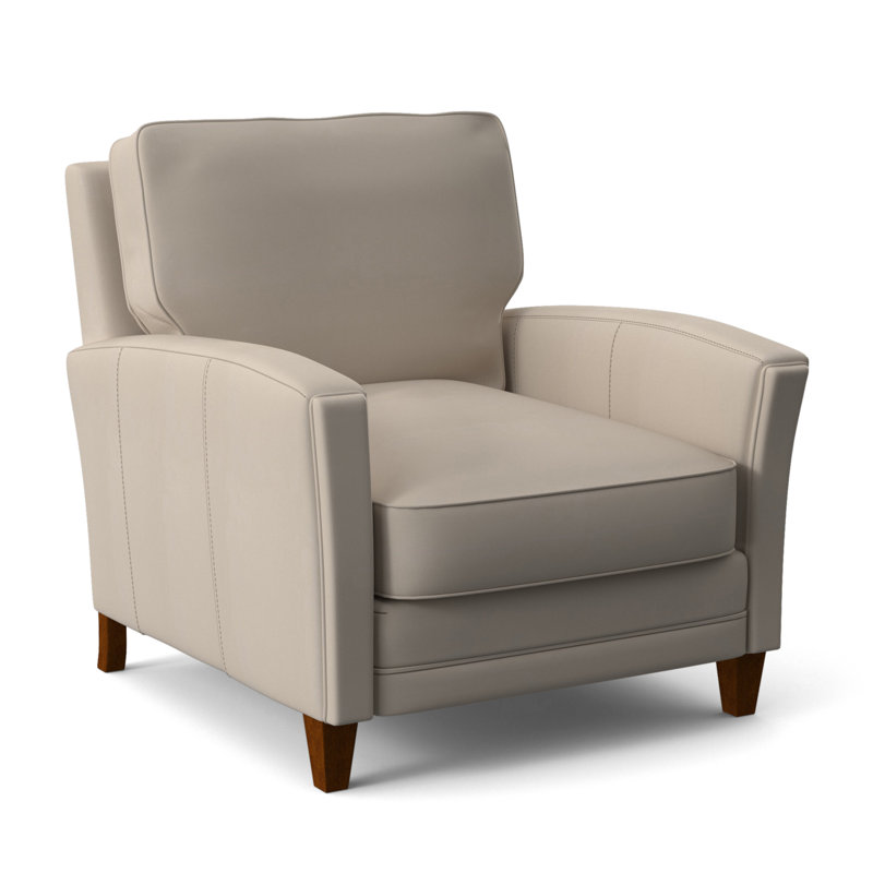 Zion Armchair, New Classiques, Aline Light Gray Stonewash Genuine Leather