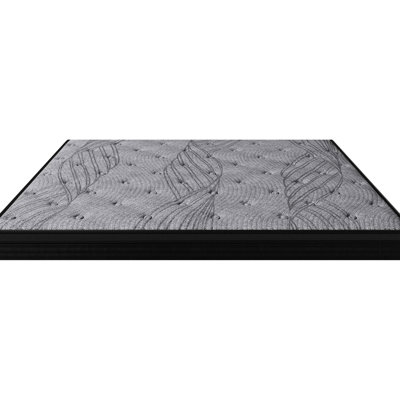 Matelas Queen de 30 cm (12 pouces) en tissu gris et mousse, avec 560 ressorts ensachés pour une réduction du transfert de mouvement, un soutien ciblé du corps, ferme, installation facile, déballage personnalisé